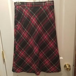 Tartan plaid wool skirt